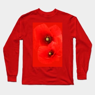 Two Red Poppies floral Long Sleeve T-Shirt